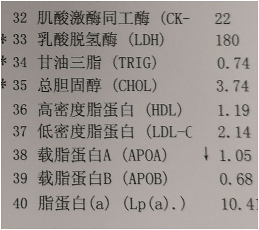 低密度脂蛋白胆固醇多少斑块逆转——血液检验报告